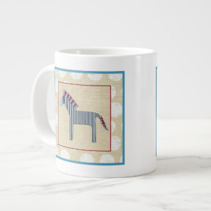 Cutout Zebra on Cream Background Large Coffee Mug