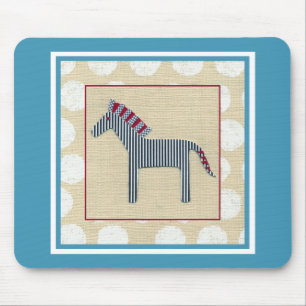 Cutout Zebra on Cream Background Mouse Mat