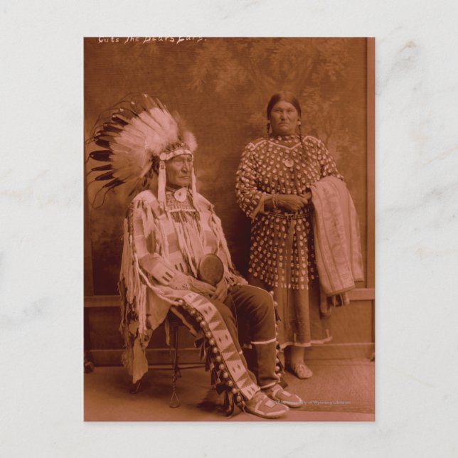 Cuts The Bear's Ears and Wife - Crow Postcard (Front)