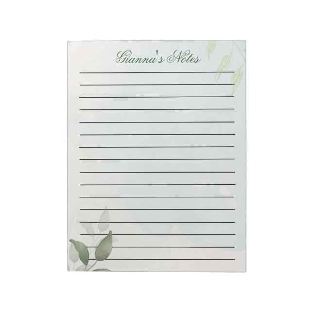 Cutsum Name Botanical Notepad (Rotated)