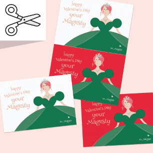 Cuttable Pretty Princess Valentines Card Pair