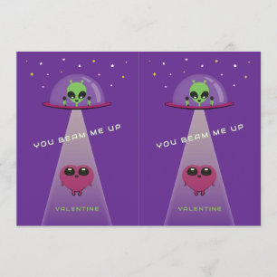 Cuttable UFO Kids Valentine Cards Grape & Berry