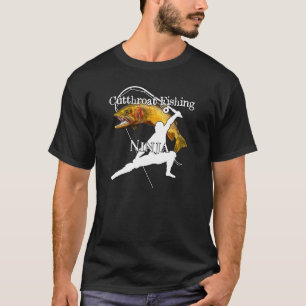 Cutthroat Trout Fishing Ninja Dark Fishing T-Shirt