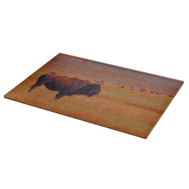 Cutting Board Glass Buffalo Wildlife (Corner)