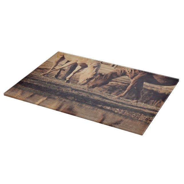 Cutting Board Glass Western Horse (Corner)