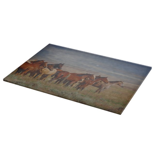 Cutting Board Glass Western Horse (Corner)