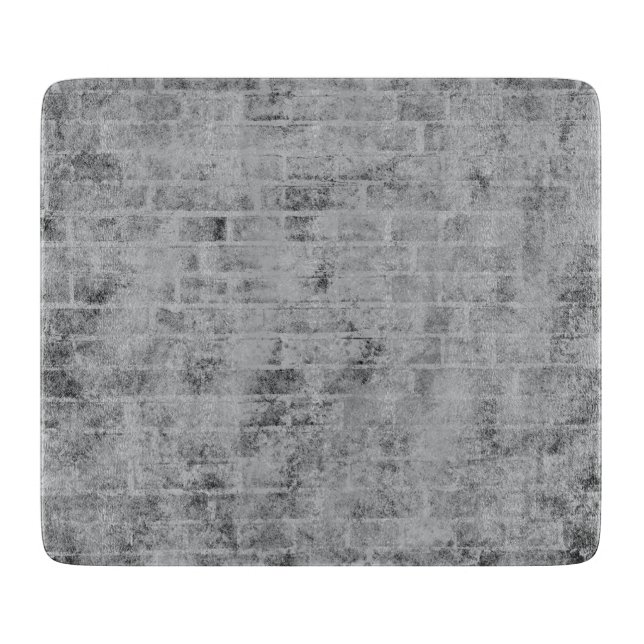 Cutting Board Grey Distressed Brick Wall Glass (Front)