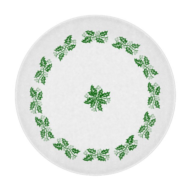 Cutting Board - Holly Wreath (Front)