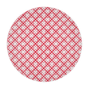 Cutting Board - Interwoven Squares in Red