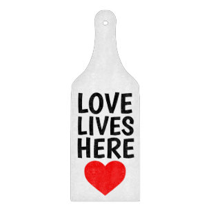 CUTTING BOARD PADDLE WEDDING GIFT, LOVE LIVES HERE