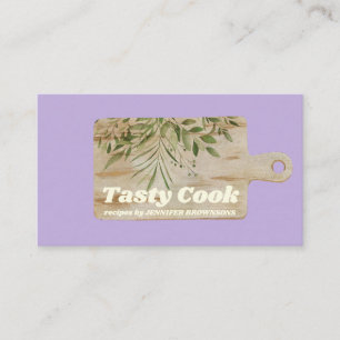 Cutting Board Rustic Cooking purple Business Card