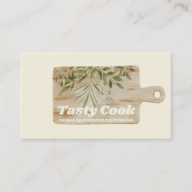 Cutting Board Rustic Cooking vanilla cream ivory Business Card (Front)