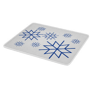Cutting Board - Snowflakes in Blue
