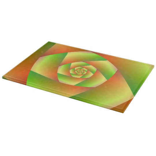 Cutting Board Spiral in Yellow Orange and Green