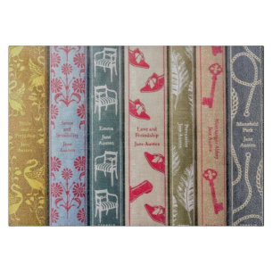 Cutting Board with Jane Austen's novels