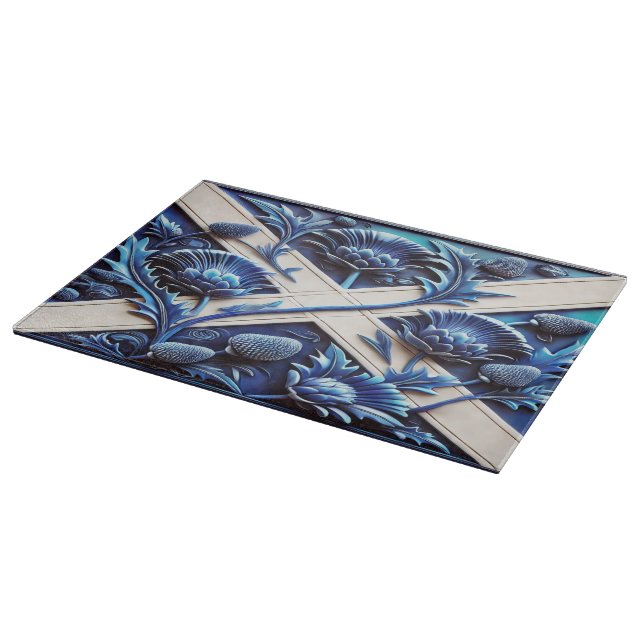 Cutting board with Scottish Thistles Design (Corner)