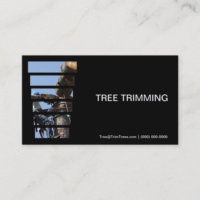 Cutting Down A Tree Trimmers Business Card (Front)
