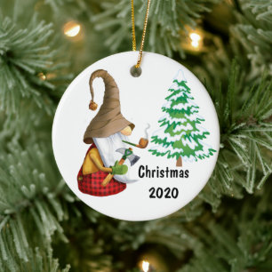 Cutting Down Our Christmas Tree Ceramic Tree Decoration