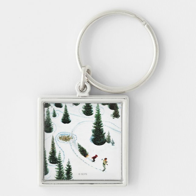 Cutting Down the Tree Key Ring (Front)