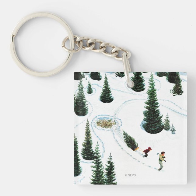 Cutting Down the Tree Key Ring (Front)