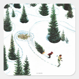 Cutting Down the Tree Square Sticker