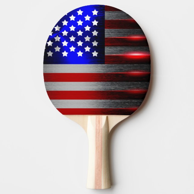 Cutting Edge Laser Cut American Flag 1 Ping Pong Paddle (Front)