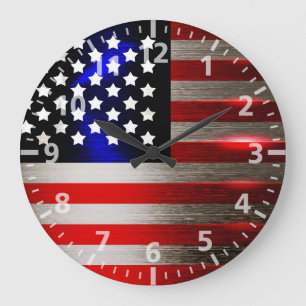 Cutting Edge Laser Cut American Flag 2 Large Clock