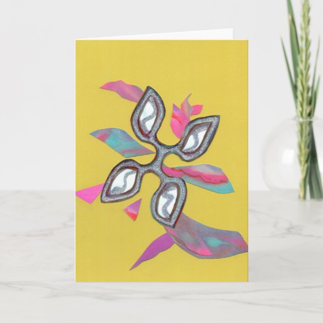 Cutting Edge Yellow Greeting Card (Front)