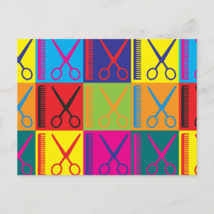 Cutting Hair Pop Art Postcard