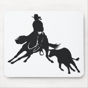 Cutting Horse and cow Mouse Mat