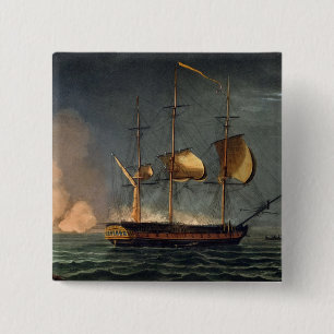 Cutting out of the Hermione from the Harbour of Po 15 Cm Square Badge