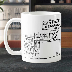 Cutting Remarks in a Hardware Store. Funny Coffee Mug
