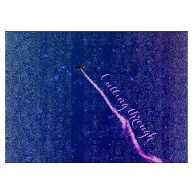 Cutting Through - Aim towards stars Biplane Cutting Board (Front)