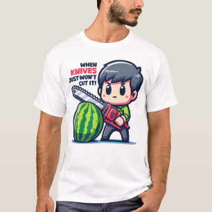 Cutting Watermelon - Melon Chainsaw T-Shirt