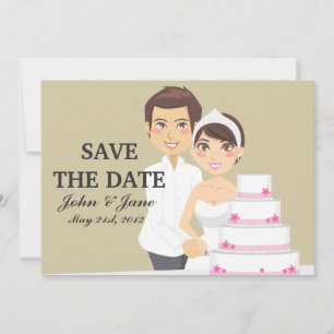 Cutting Wedding Cake Invitation