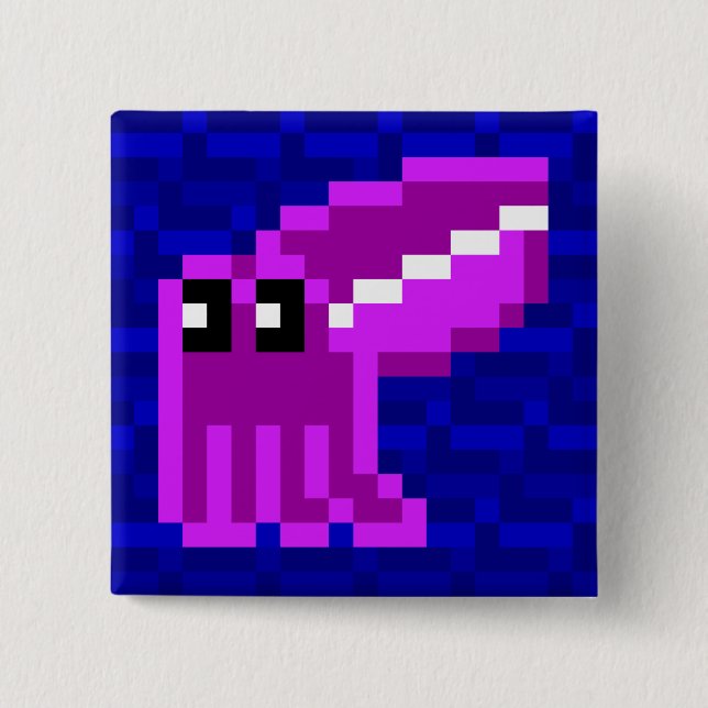 Cuttle Scuttle Lola the Pink Cuttlefish Badge (Front)