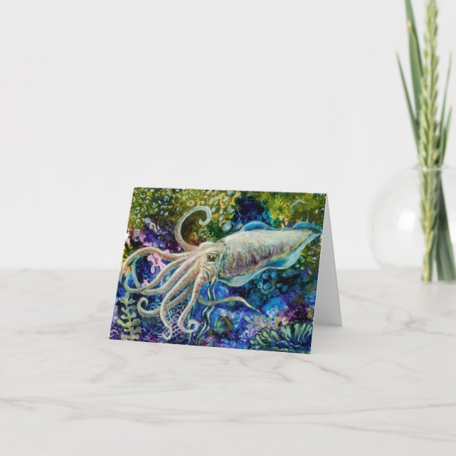 "Cuttlefish Drift" greeting card (Front)
