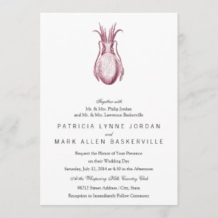 Cuttlefish Letterpress Style Invitation