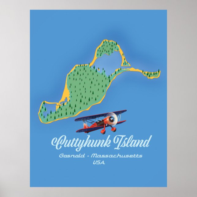 Cuttyhunk island Gosnold, Massachusetts map Poster (Front)