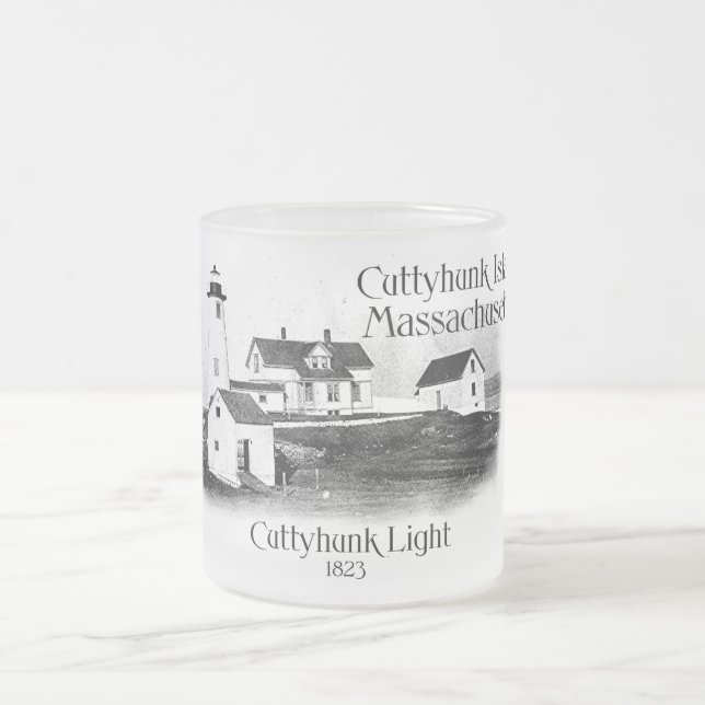 Cuttyhuunk Light - Massachusetts Frosted Glass Coffee Mug (Center)