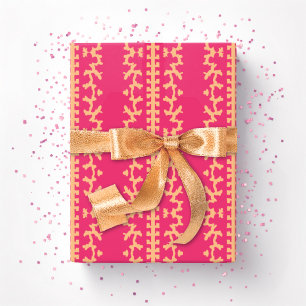 Cutwork Vine in Pink and Orange Wrapping Paper