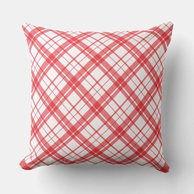 Cuty pink and white cell plaid scottish pattern    cushion (Front)