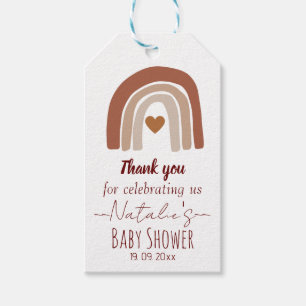 Cuty rainbow baby shower earthy thank you pastel gift tags