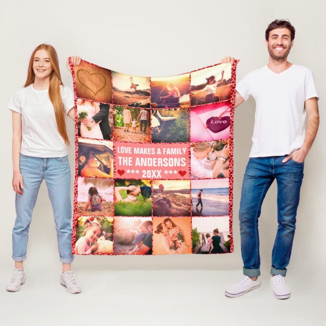 CUustom family wrapped with love Fleece Blanket (In Situ)