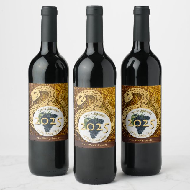 Cuvee Speciale Golden Snake Year 2025 Wine Label (Bottles)