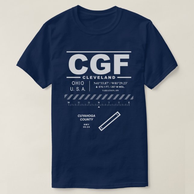 Cuyahoga County Airport CGF T-Shirt (Design Front)