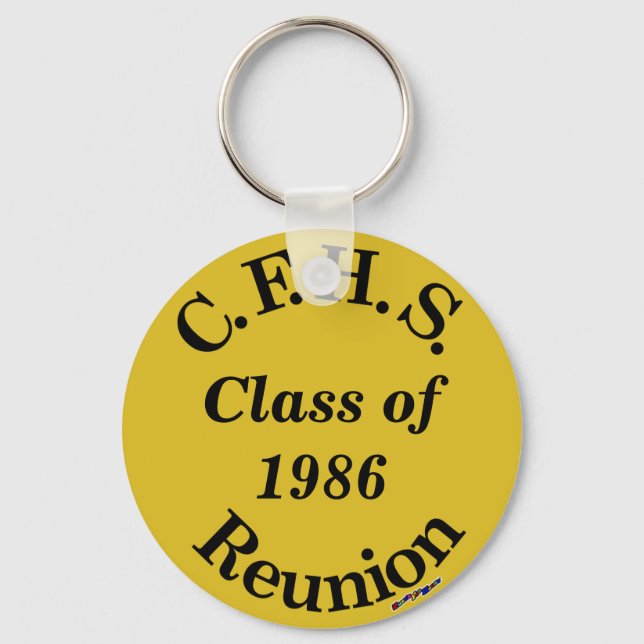 Cuyahoga Falls High School Reunion - gold key Key Ring (Front)