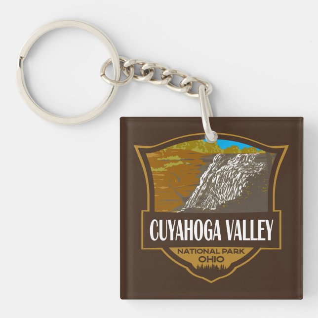Cuyahoga Valley National Park Illustration Travel Key Ring (Front)