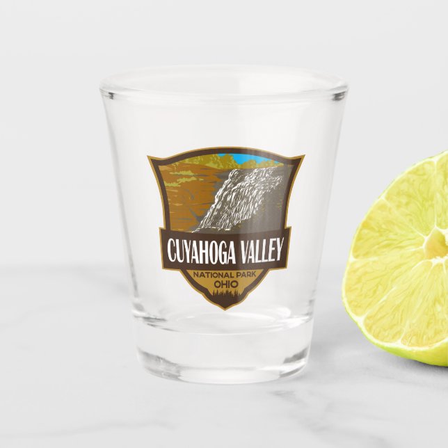 Cuyahoga Valley National Park Illustration Travel Shot Glass (Front)