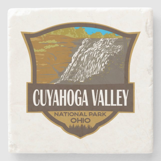 Cuyahoga Valley National Park Illustration Travel Stone Coaster (Front)